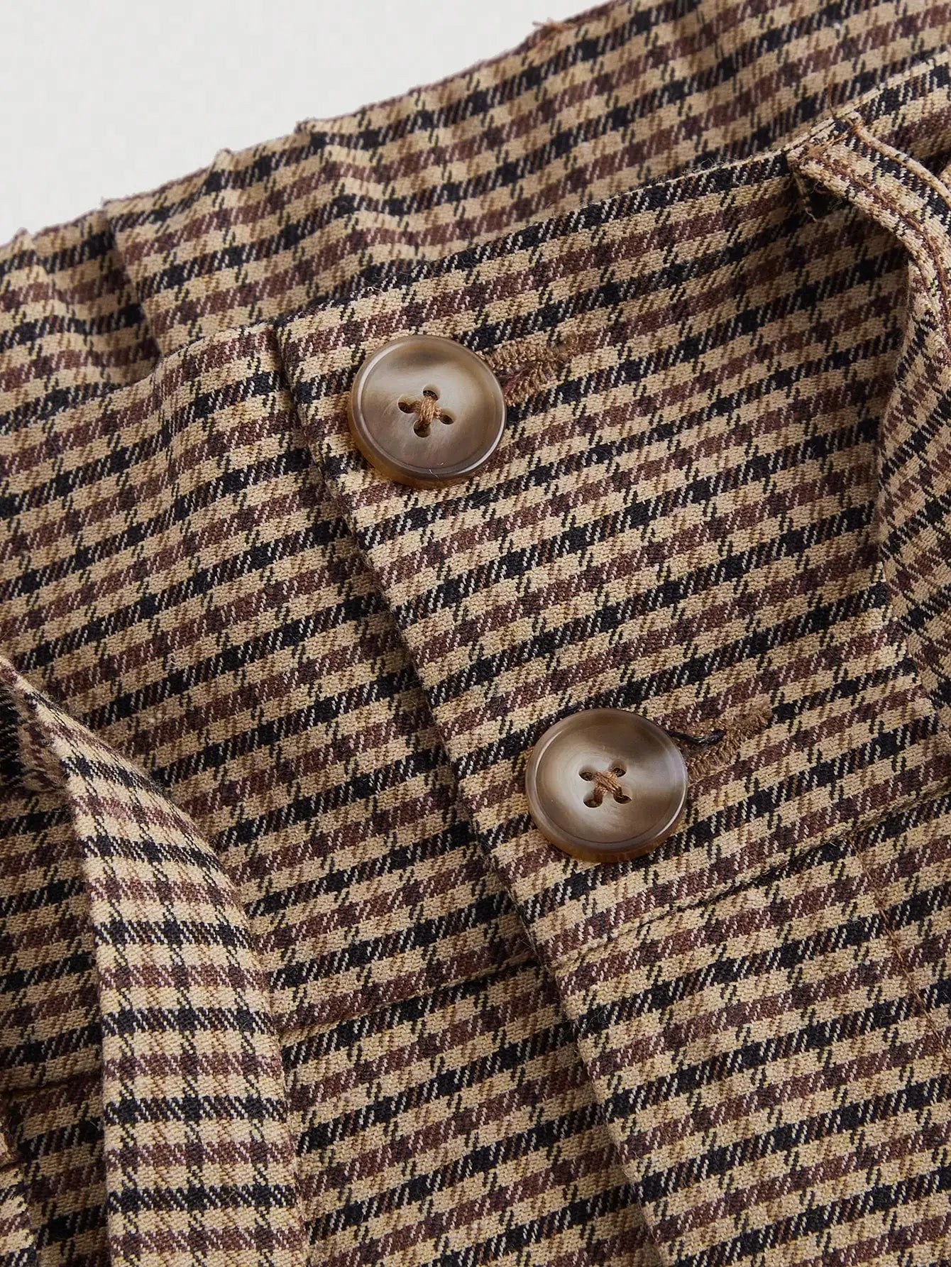 Women's plaid wide-leg trousers, retro high-waisted casual trousers, cargo style trousers with belt