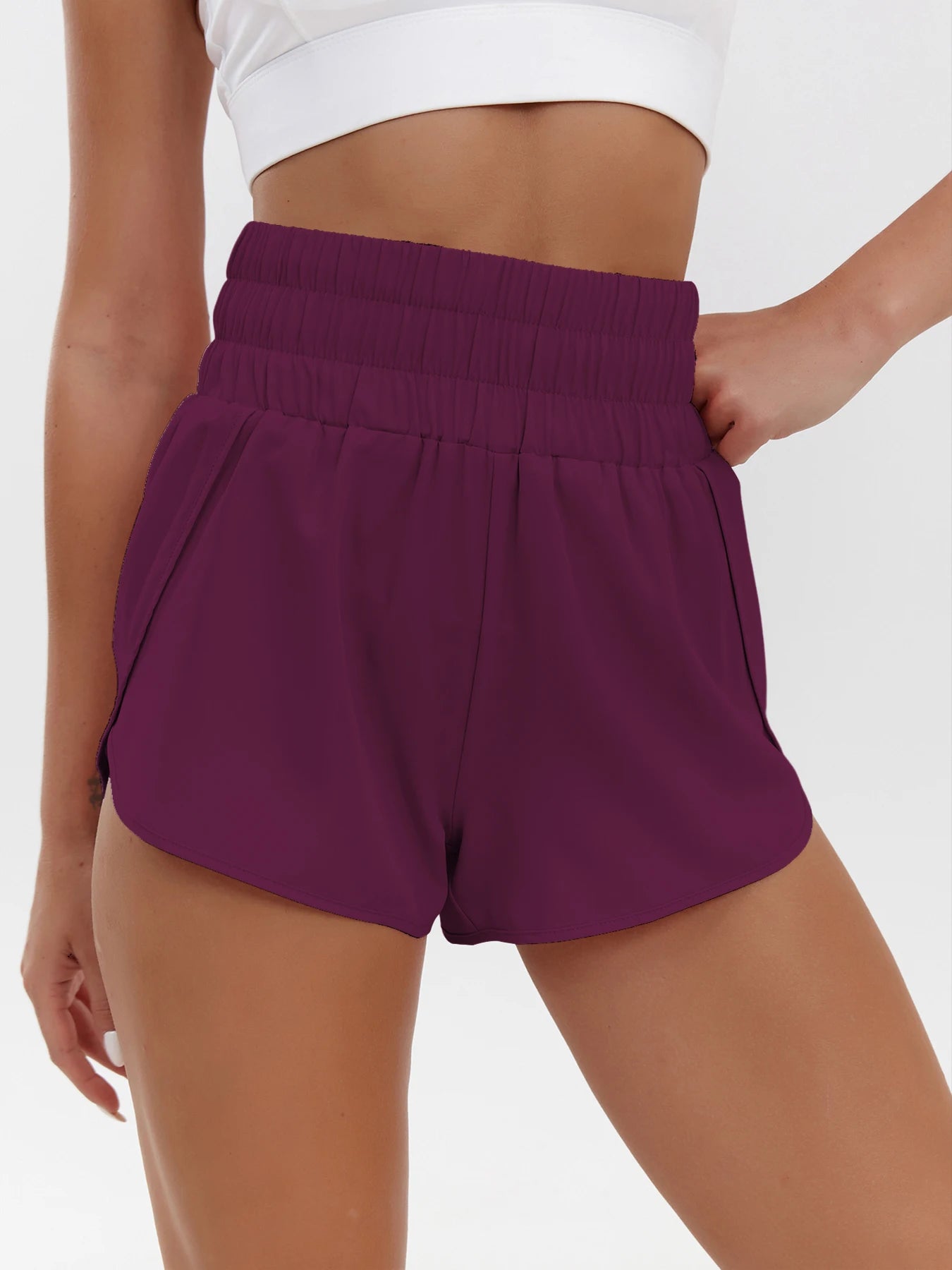 2025 New European and American Women's Shorts High Waist Elastic Loose Quick-drying Sports Casual Shorts Breathable Pants