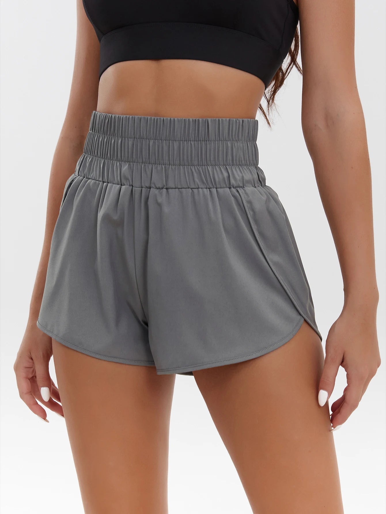 2025 New European and American Women's Shorts High Waist Elastic Loose Quick-drying Sports Casual Shorts Breathable Pants