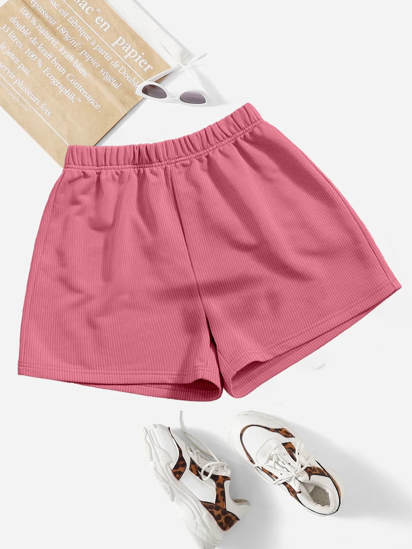 Solid Colour Women's Shorts Yoga Fitness Outer Women's High Stretch Breathable Casual Pants