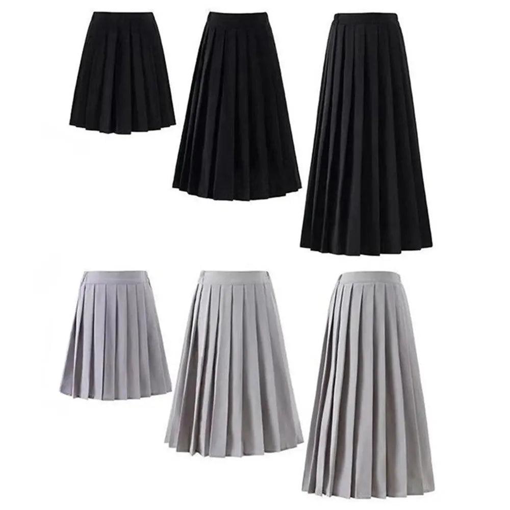 2026 Fashion New Pleated Skirts Women S-5XL Vintage Young Basic Leisure Korean All-match Autumn High Waist Female College Clothe