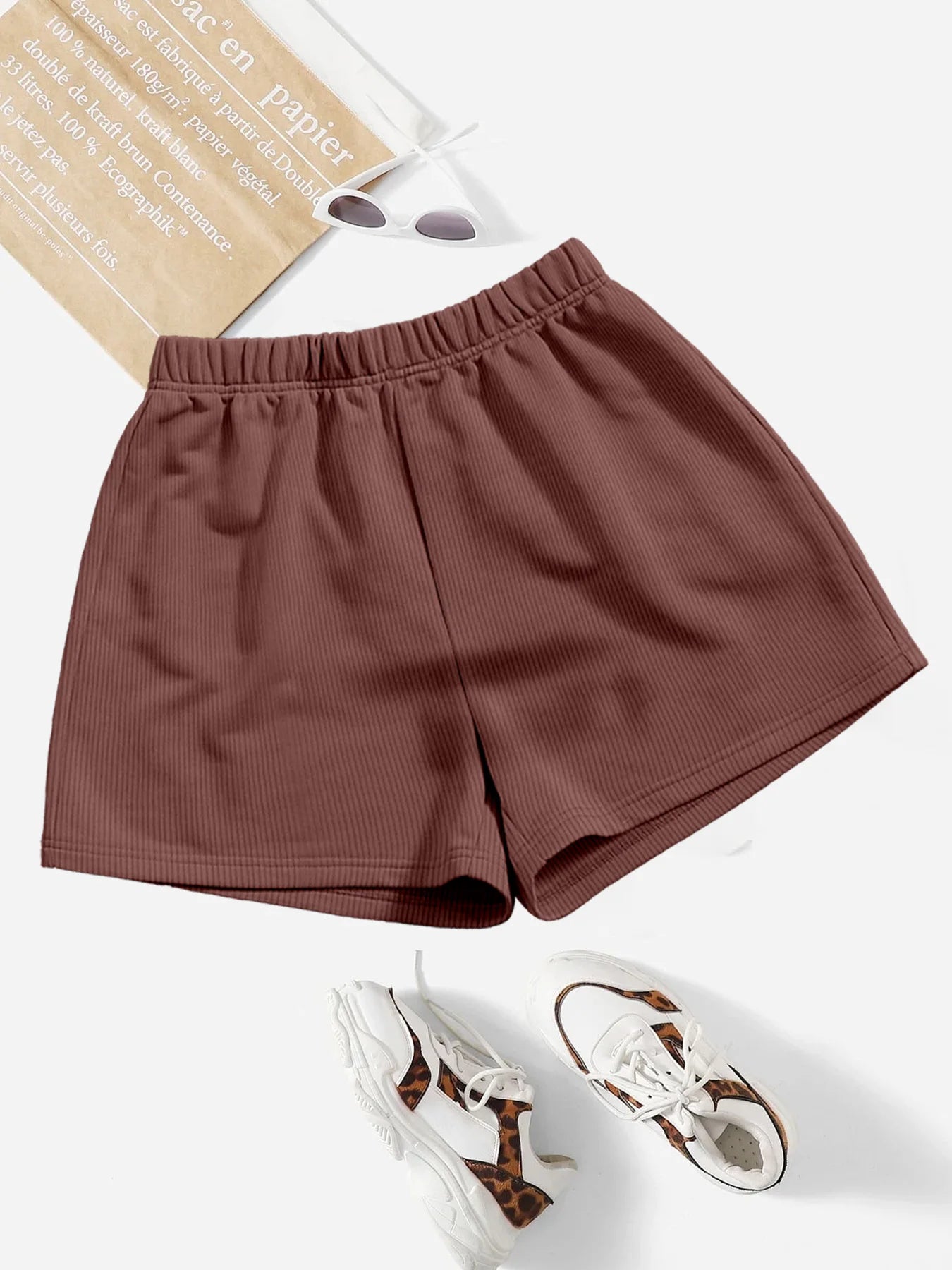 Solid Colour Women's Shorts Yoga Fitness Outer Women's High Stretch Breathable Casual Pants