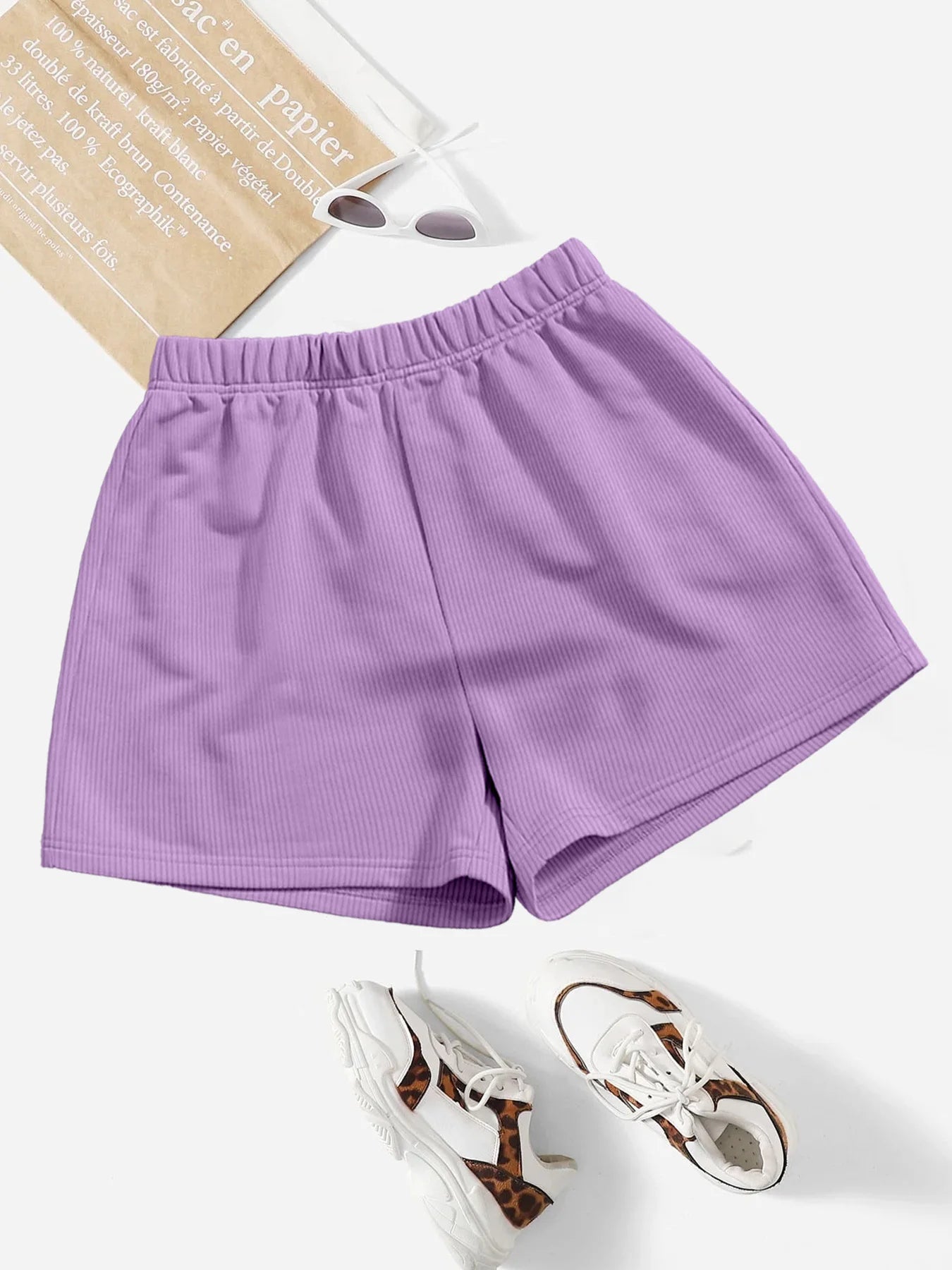 Solid Colour Women's Shorts Yoga Fitness Outer Women's High Stretch Breathable Casual Pants