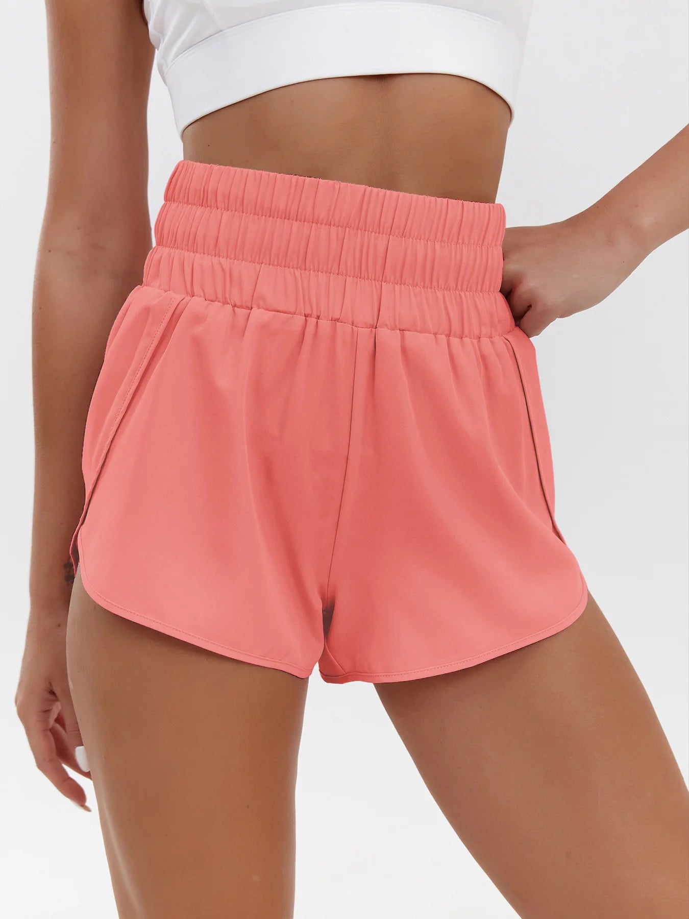 2025 New European and American Women's Shorts High Waist Elastic Loose Quick-drying Sports Casual Shorts Breathable Pants