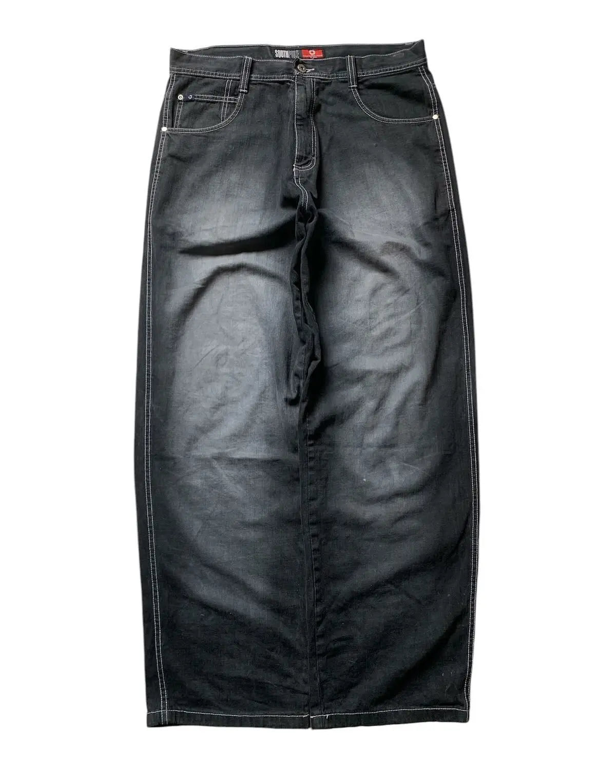 New Retro wash Southpole Jeans Loose Jeans Men's and Women's Y2K Harajuku Gothic Hip Hop Skateboard Pants Streetwear women